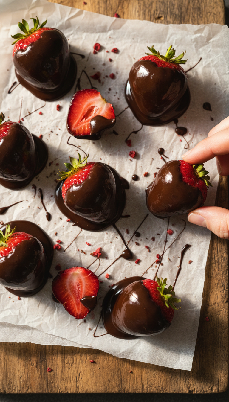 Dark Chocolate Strawberry Bites