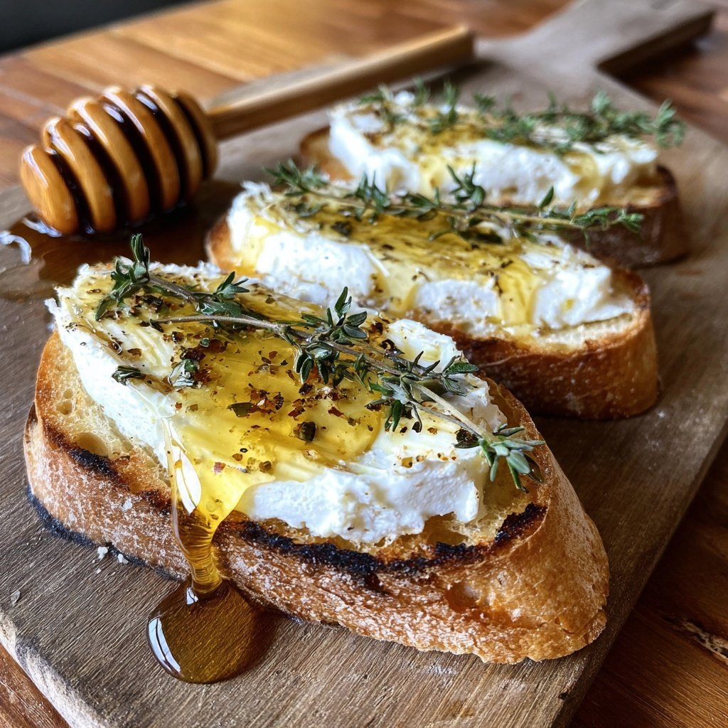 Goat Cheese Honey Crostini