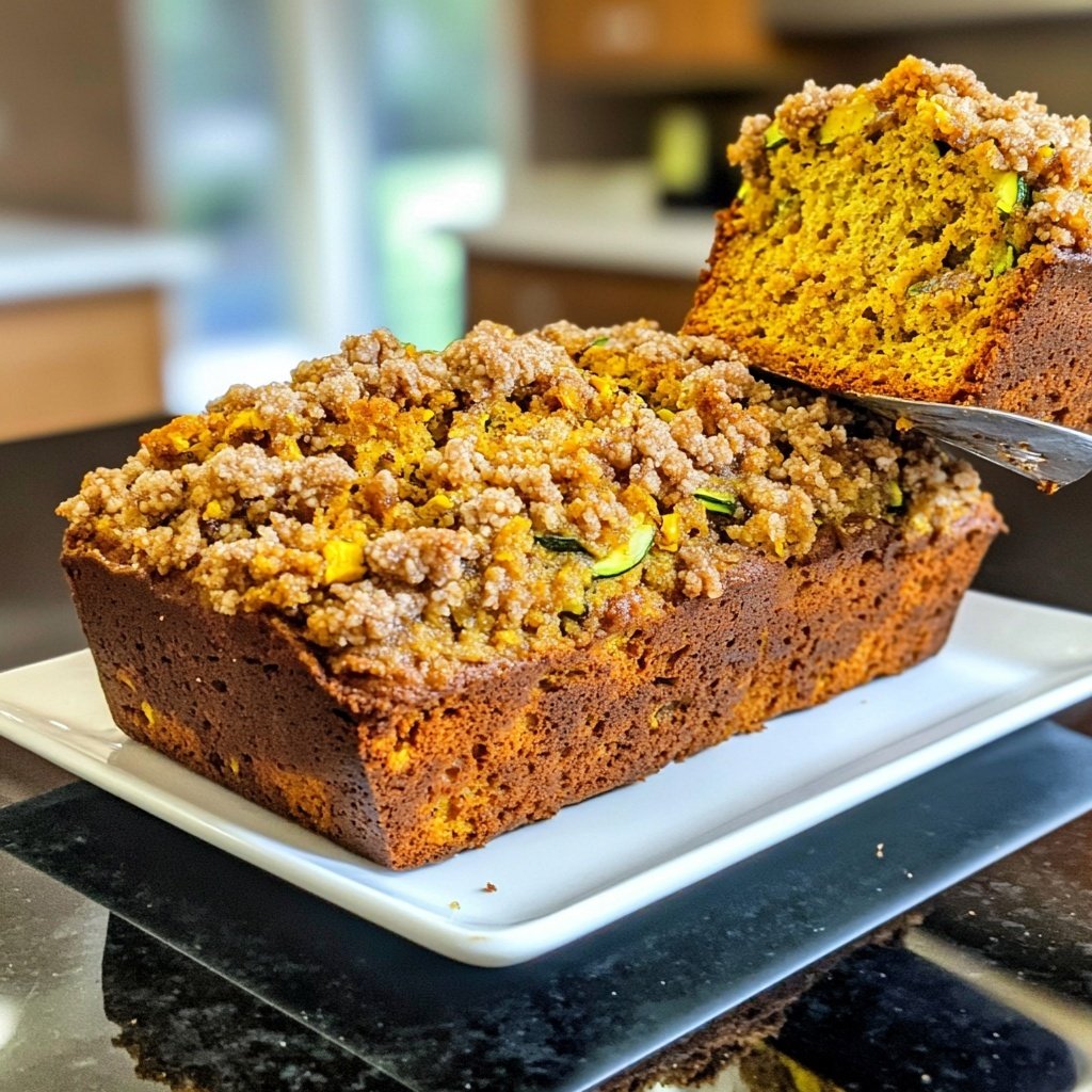Zucchini Pumpkin Streusel Bread