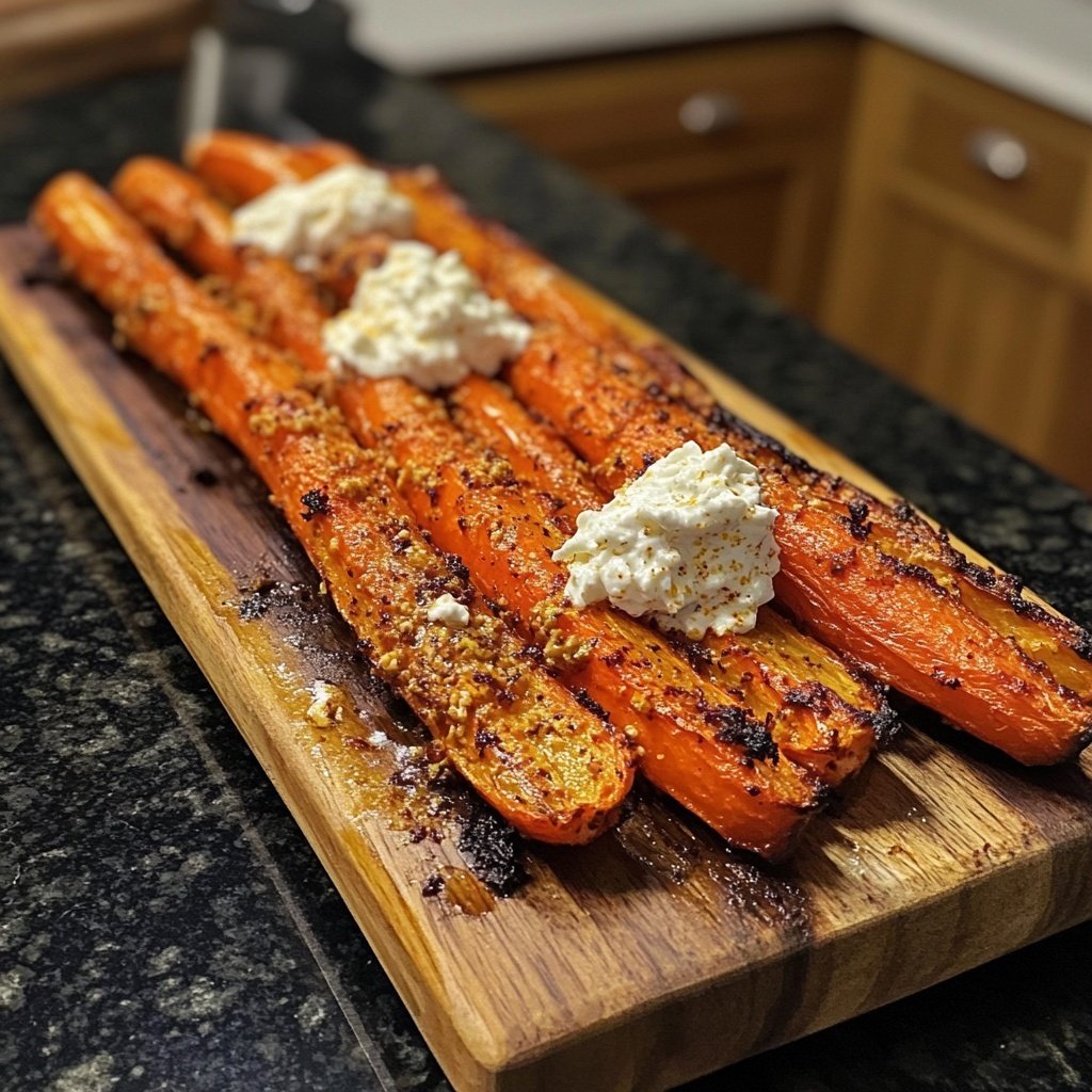 Roasted Carrots with Harissa and Whipped Feta
