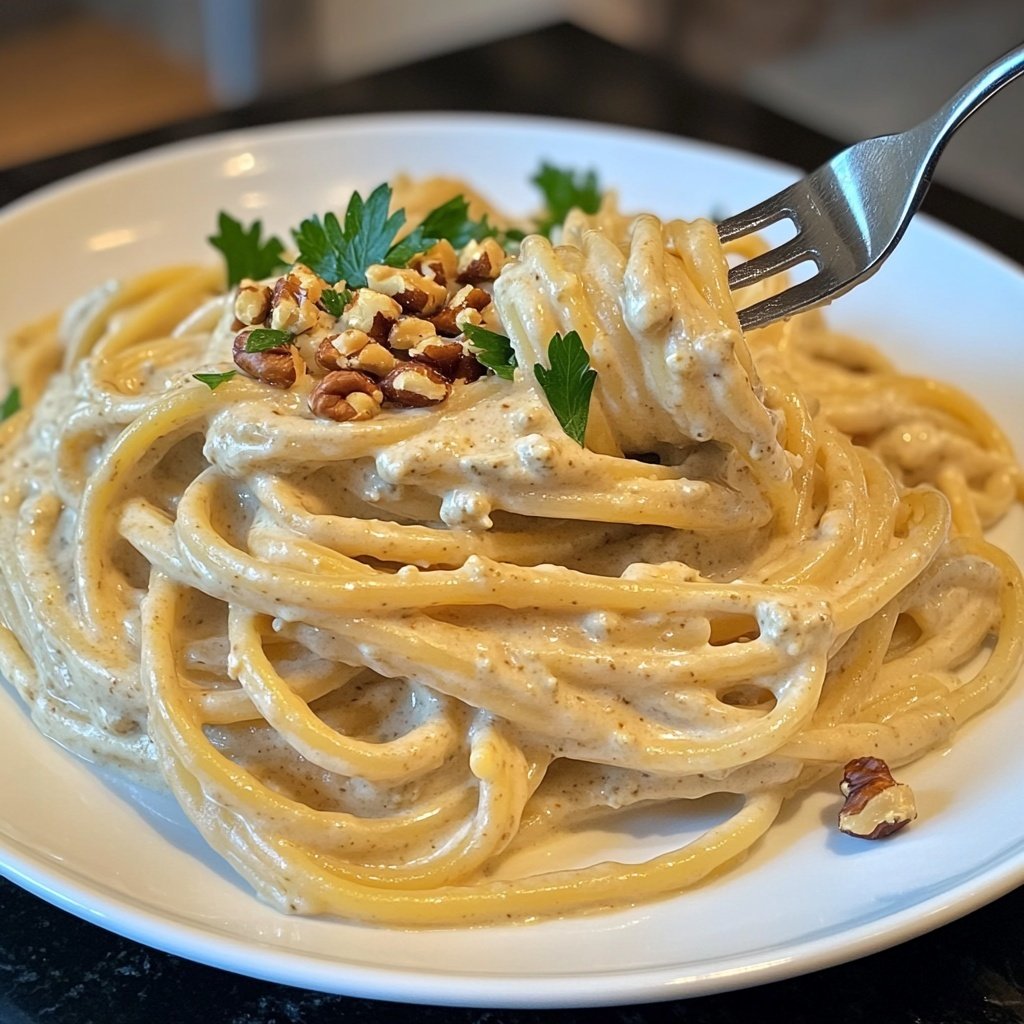 Pasta in Creamy Gorgonzola Walnut Sauce