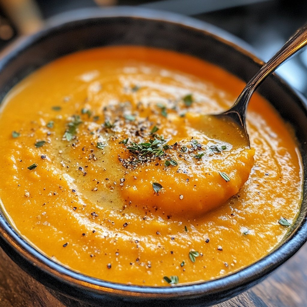 Healthy Vegan Roasted Carrot Soup