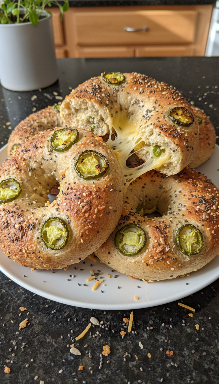Spicy Jalapeño High-Protein Bagels