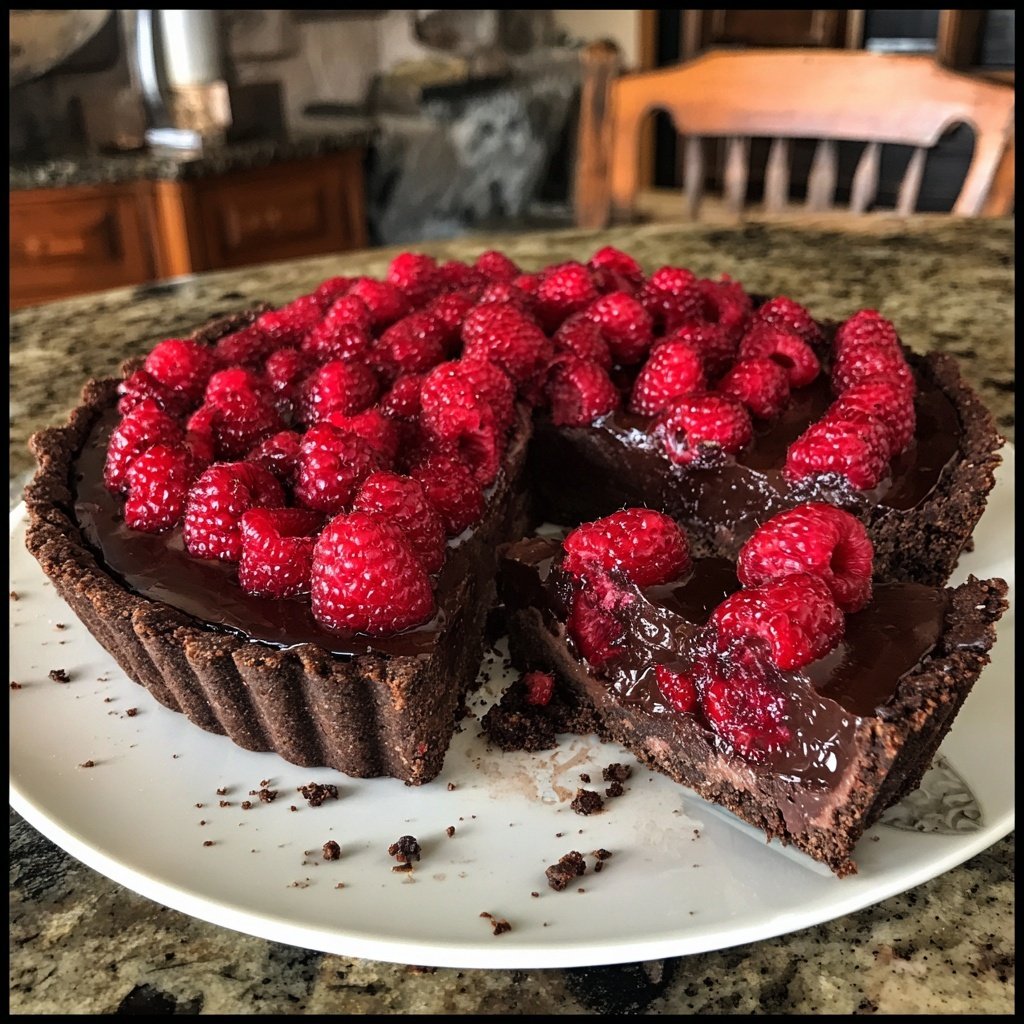 Dark Chocolate Raspberry Tart