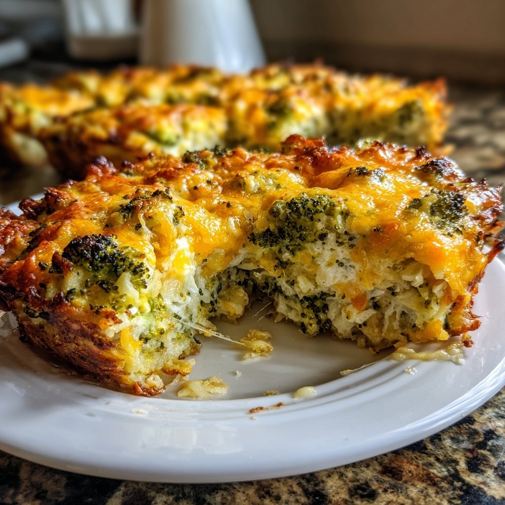 Cheesy Broccoli Hashbrown Bake Vegan