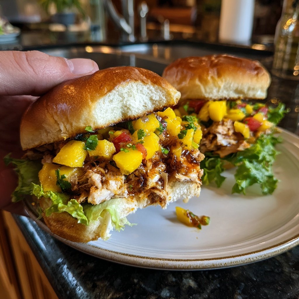 Mango Salsa Chicken Sliders