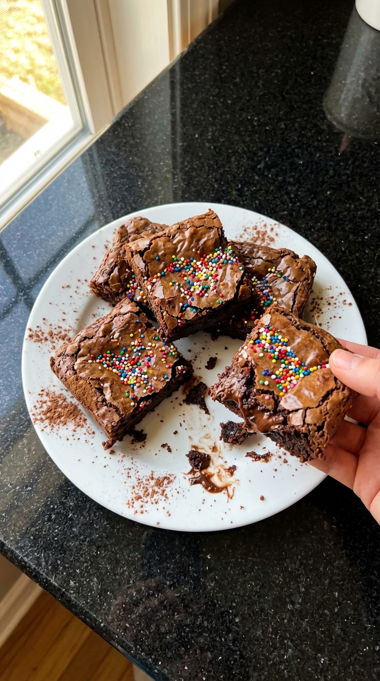 Sourdough Brownies with Sprinkles