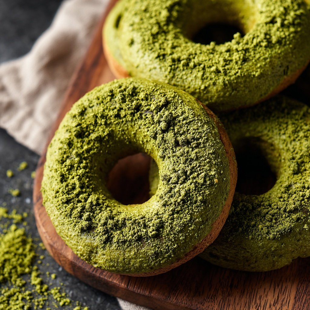 Protein Bagels with Matcha Green Tea Powder