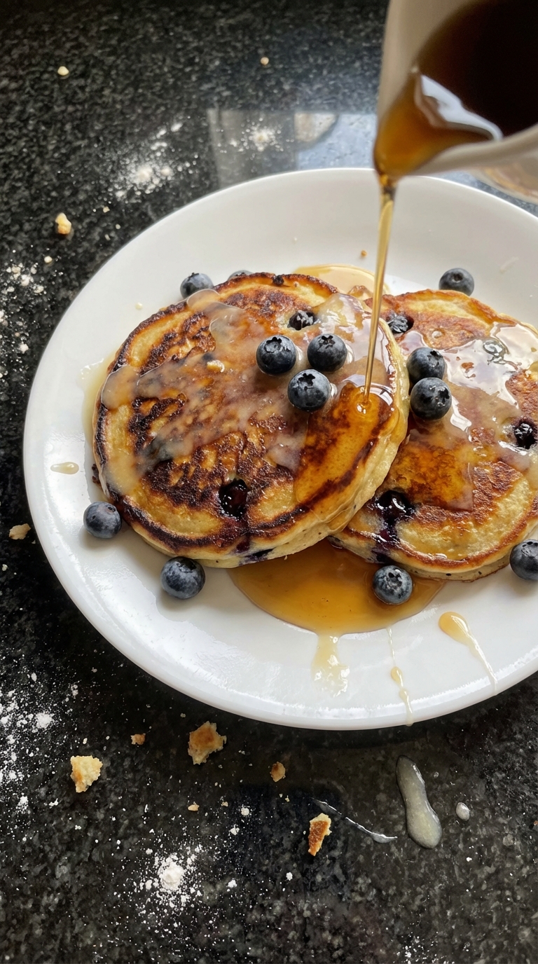 Lemon Blueberry Sourdough Pancakes