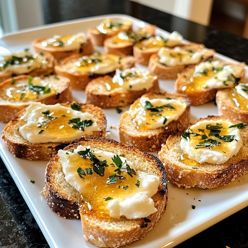 Goat Cheese Honey Crostini