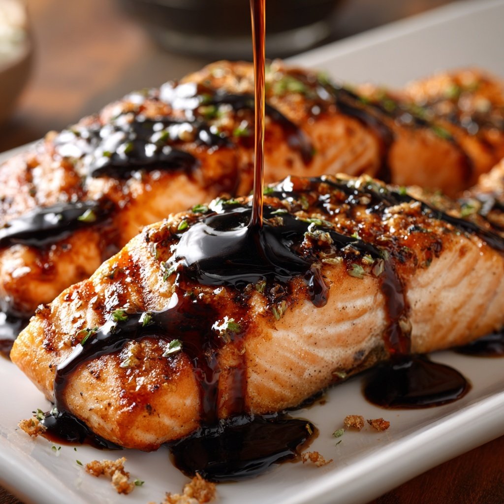 Maple Balsamic Glaze for Salmon Fillets​