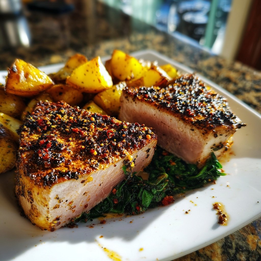 Grilled Tuna with Turf Sides