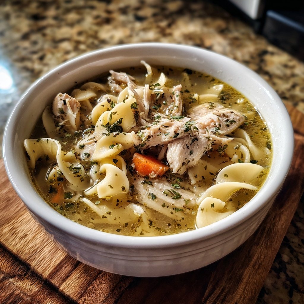 Classic Chicken and Egg Noodles Soup